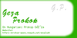 geza prokop business card